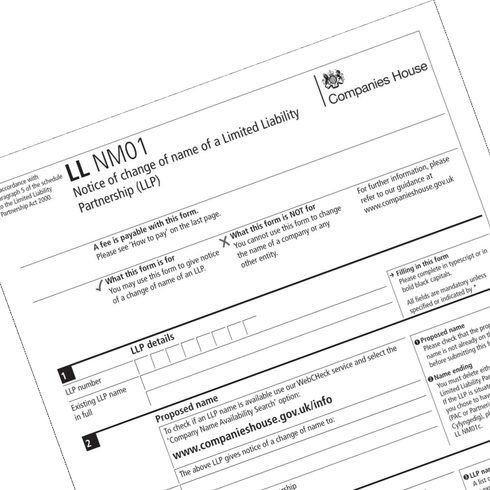 LLNM01 Name Change Printed Certificate