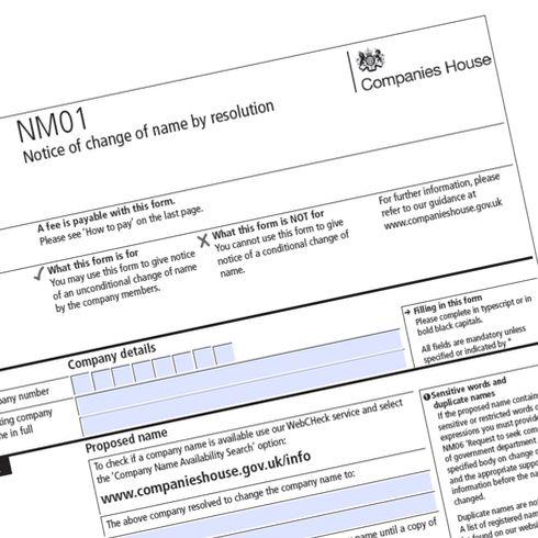 NM01 Name Change Printed Certificate