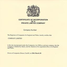 Solicitor Certified Certificate of Incorporation